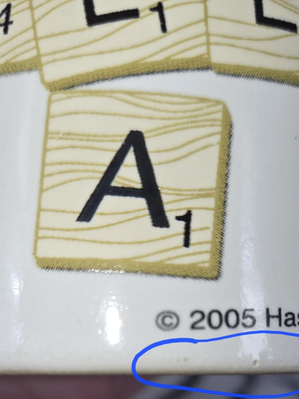 Coffee Mug Scrabble Crossword Ceramic Tea Hot Cocoa 2005 PLEASE READ.